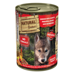 Natural Greatness POLLO CON ZANAHORIAS, PIÑA, SEMILLAS DE LINO Y ARÁNDANOS ROJOS(CACHORROS)